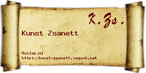 Kunst Zsanett névjegykártya
